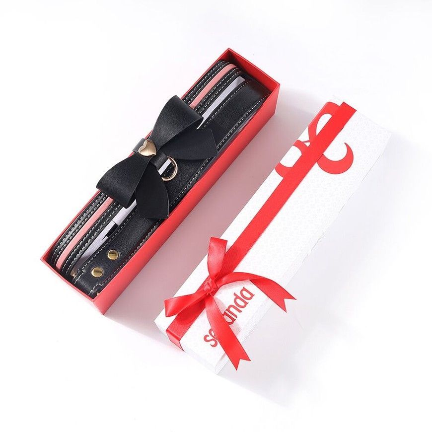 Нашийник з повідцем LOCKINK SEVANDA Love Heart Butterfly Leather Collar Set Black SX0863 фото