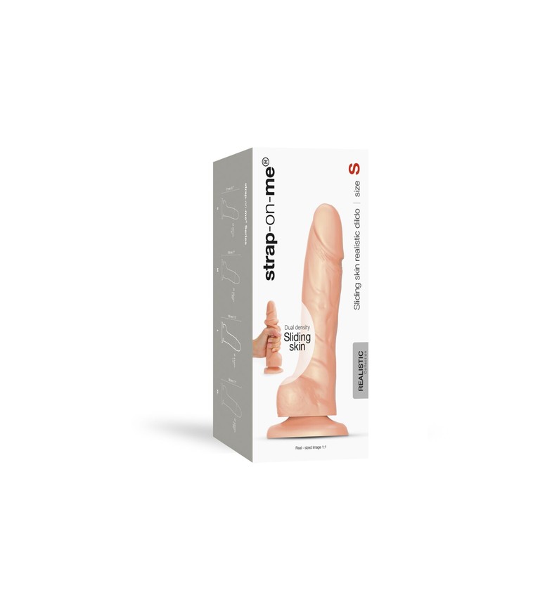 Фалоімітатор з ефектом рухливої шкіри Strap-On-Me Sliding Skin Realistic Dildo Vanille Size S SO6251 фото