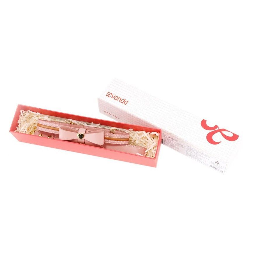 Нашийник з повідцем LOCKINK SEVANDA Love Heart Butterfly Leather Collar Set Pink SX0864 фото