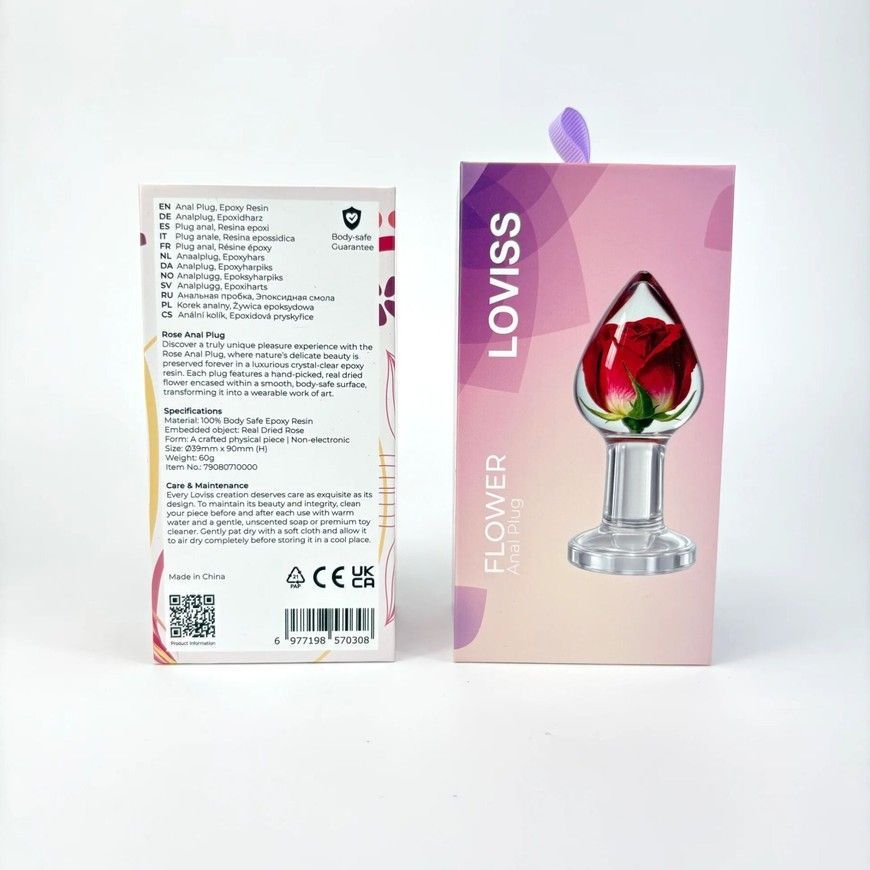 Анальна пробка Loviss Rose Anal Plug зі справжньою трояндою  SX3987 фото