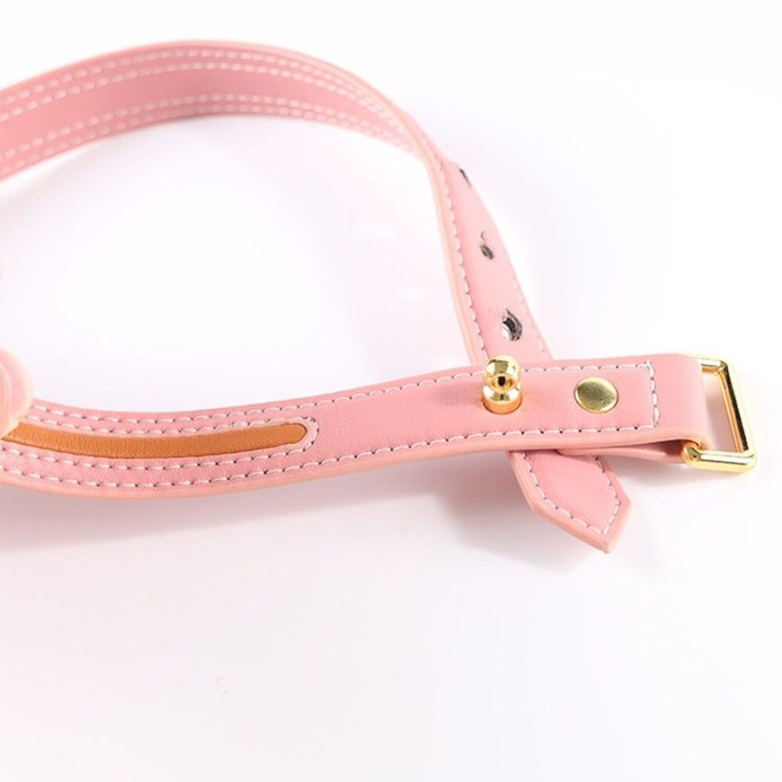 Нашийник з повідцем LOCKINK SEVANDA Love Heart Butterfly Leather Collar Set Pink SX0864 фото