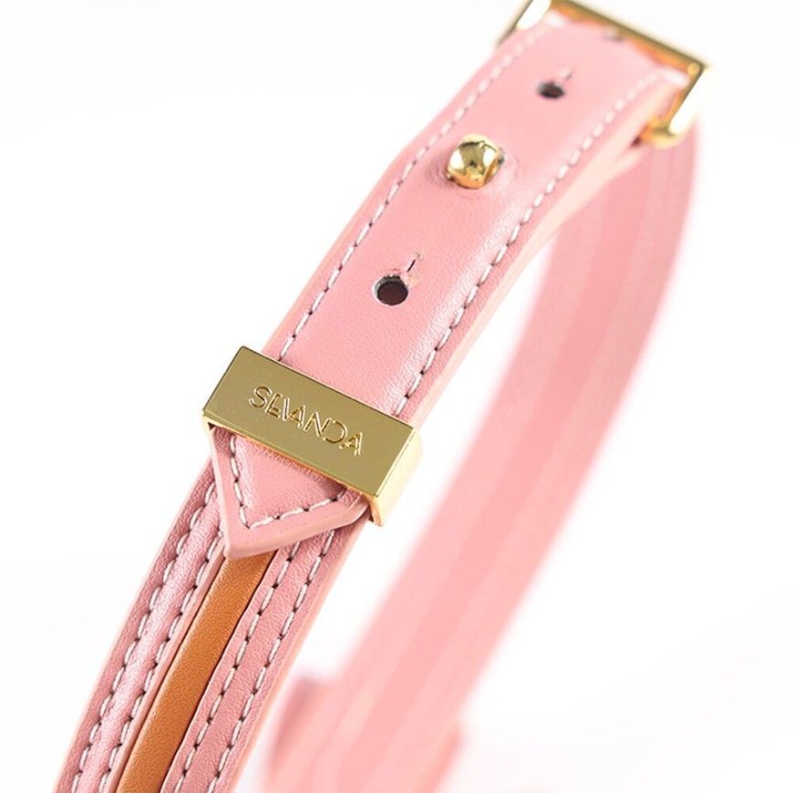 Нашийник з повідцем LOCKINK SEVANDA Love Heart Butterfly Leather Collar Set Pink SX0864 фото