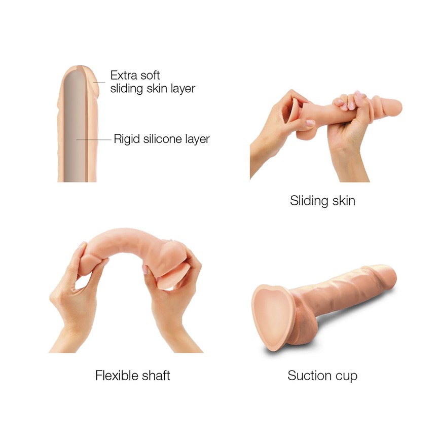 Фалоімітатор з ефектом рухливої шкіри Strap-On-Me Sliding Skin Realistic Dildo Vanille Size S SO6251 фото