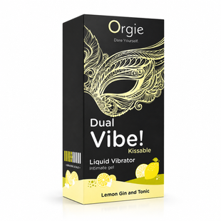 Рідкий вібратор Orgie Dual Vibe! Gin and tonic зі смаком коктейлю Джин Тонік з лимоном рівень 5/10 17557 фото