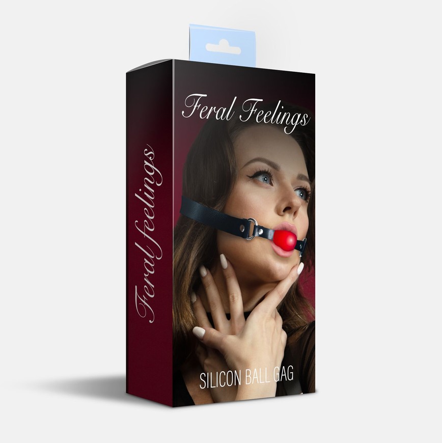 Кляп із силіконовою кулькою Feral Feelings Silicon Ball Gag Black/Red SO8266 фото