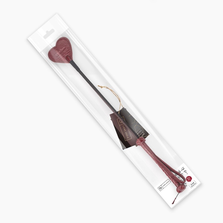 Стек Liebe Seele Wine Red Riding Crop with Heart-Shape Tip SO9458 фото