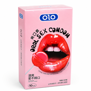 Ультратонкі презервативи OLO Oral Candy з ароматом полуниці 10 шт OL16 фото
