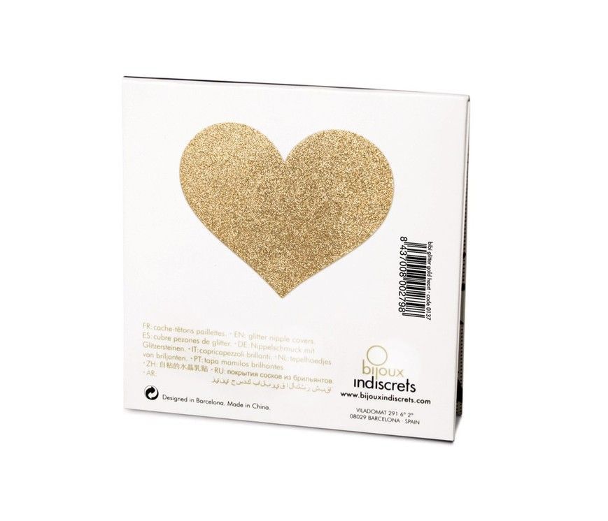 Наклейки на соски Bijoux Indiscrets Flash Heart Gold SO2338 фото