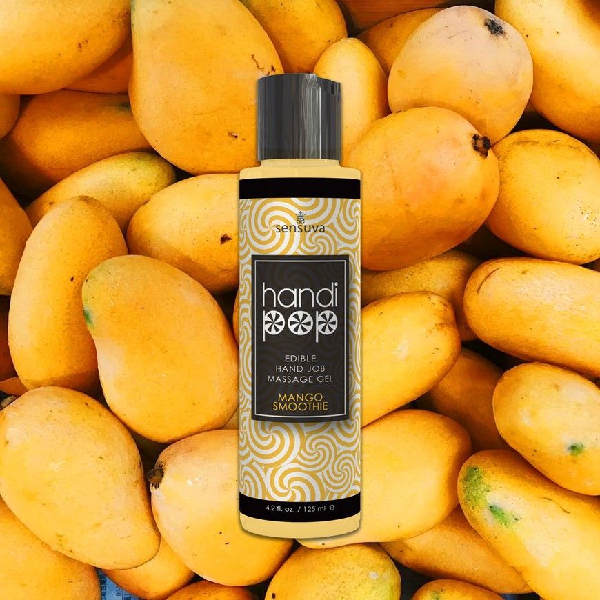 Їстівний масажний гель для інтимних зон Sensuva Handipop Mango Smoothie зі смаком мангового смузі 125 мл SO3206 фото