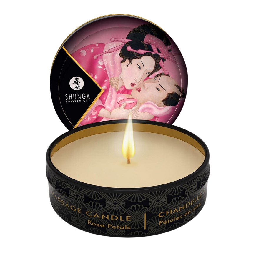 Масажна свічка Shunga Mini Massage Candle з ароматом троянди 30 мл SO2516 фото