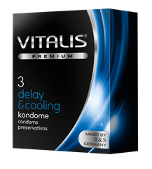 Охолоджуючі презервативи Vitalis з охолоджуючим ефектом та продовженням ерекції (3 шт.)