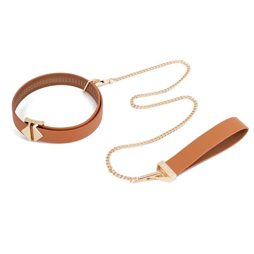 Нашийник з повідцем LOCKINK Tied Collar with Leash Set Brown універсальний розмір SX0828 фото