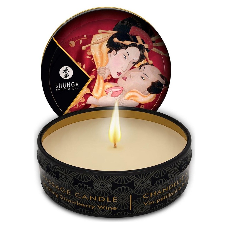 Масажна свічка Shunga Mini Massage Candle з ароматом полуниці 30 мл SO2519 фото