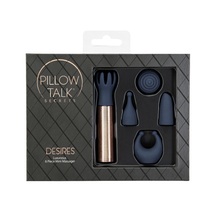 Вібромасажер Pillow Talk Secrets Desires 6-Piece Mini Massager Set Navy SO7750 фото