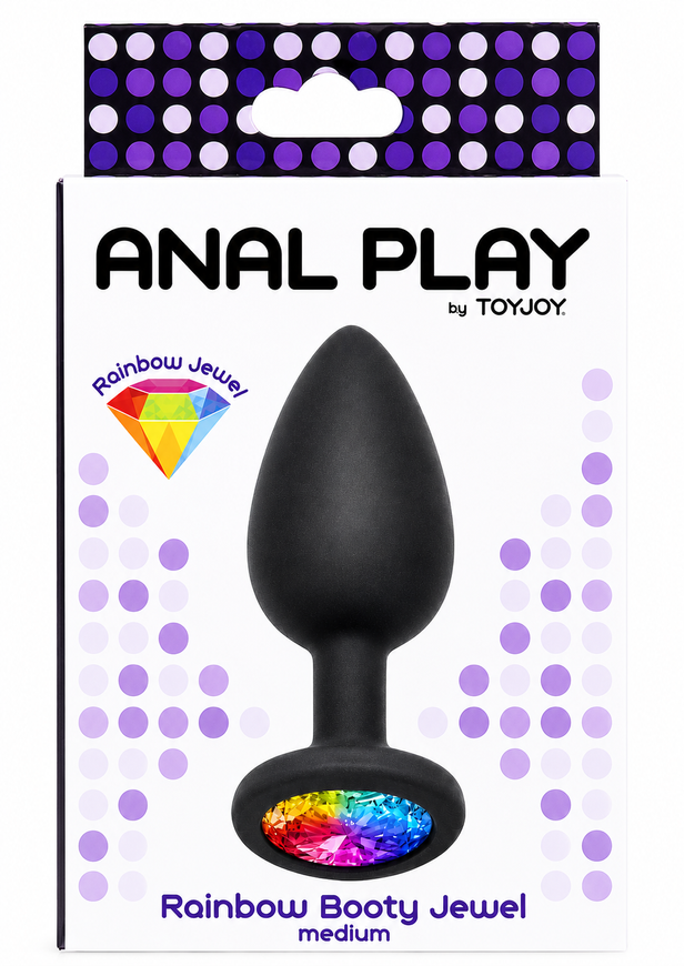 Анальна силіконова пробка Toy Joy Rainbow Booty Jewel Medium 430404 фото
