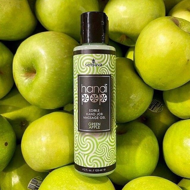 Їстівний масажний гель для інтимних зон Sensuva Handipop Green Apple зі смаком зеленого яблука 125 мл SO3204 фото