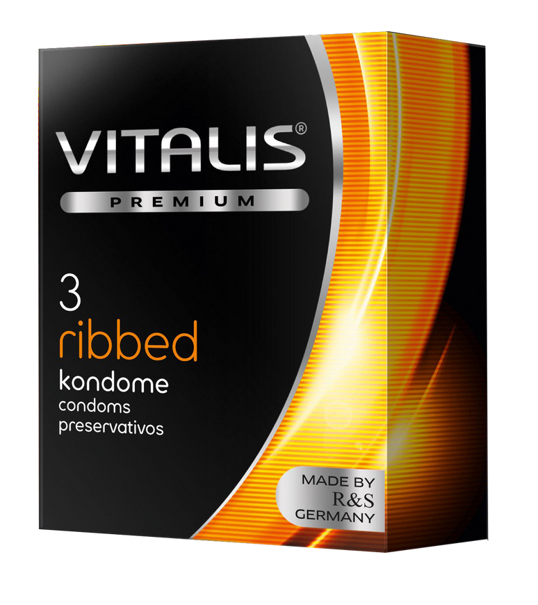 Ребристі презервативи Vitalis (3 шт.) 40303 фото