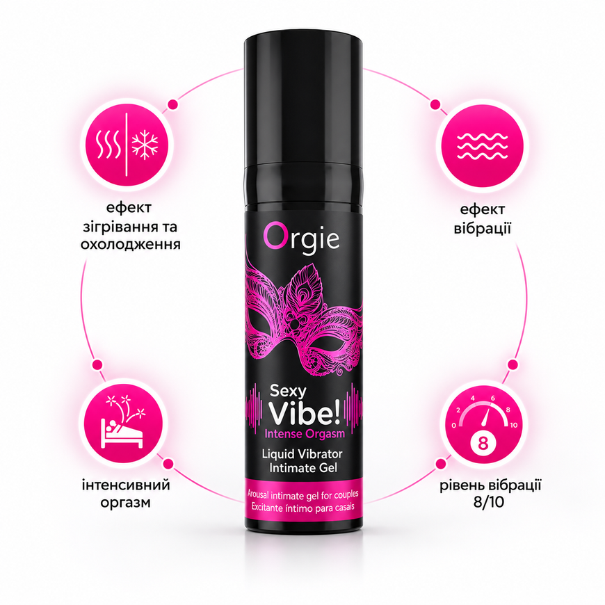 Рідкий вібратор Orgie Sexy Vibe! Intense Orgasm для підсилення оргазму рівень 8/10 21227 фото