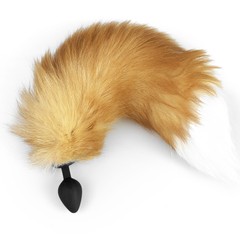 Силіконова анальна пробка з хвостом із натурального хутра Art of Sex Foxy Fox