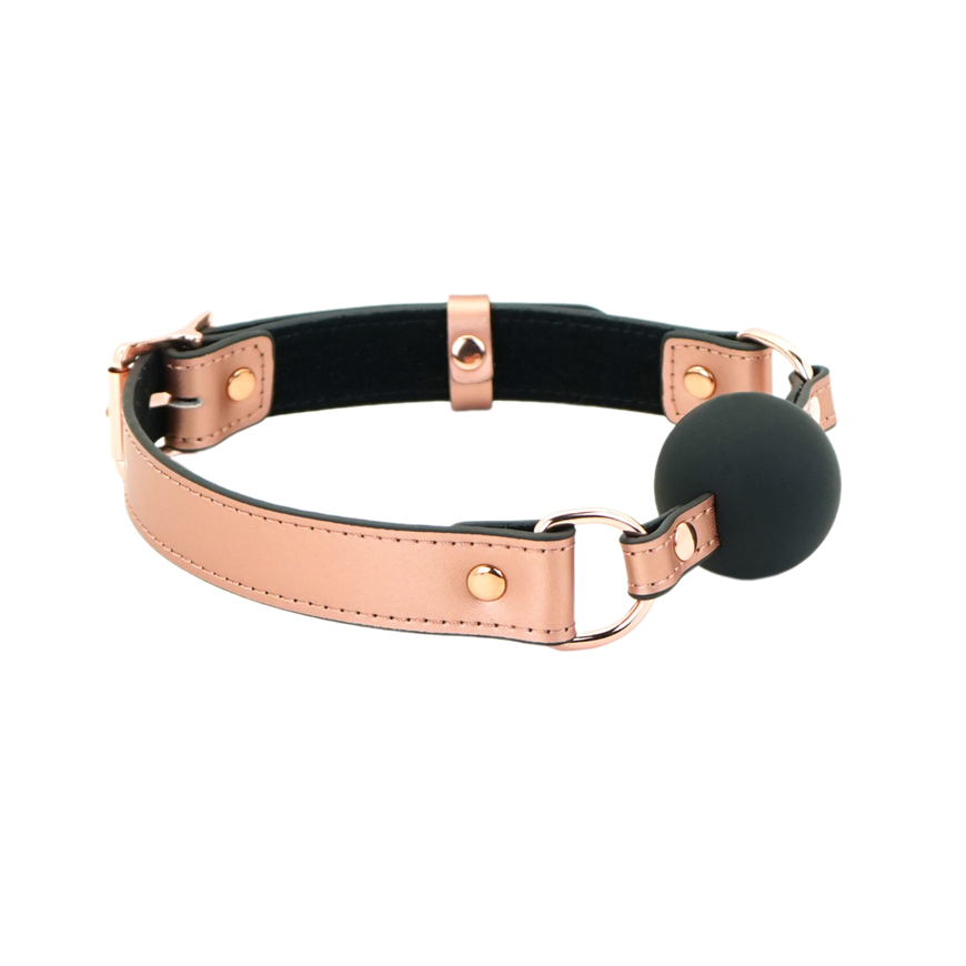 Кляп із силіконовою кулькою Liebe Seele Rose Gold Memory Ball Gag SO9493 фото