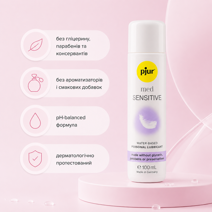 Лубрикант на водній основі pjur med Sensitive Glide для надчутливої шкіри PJ12660 фото