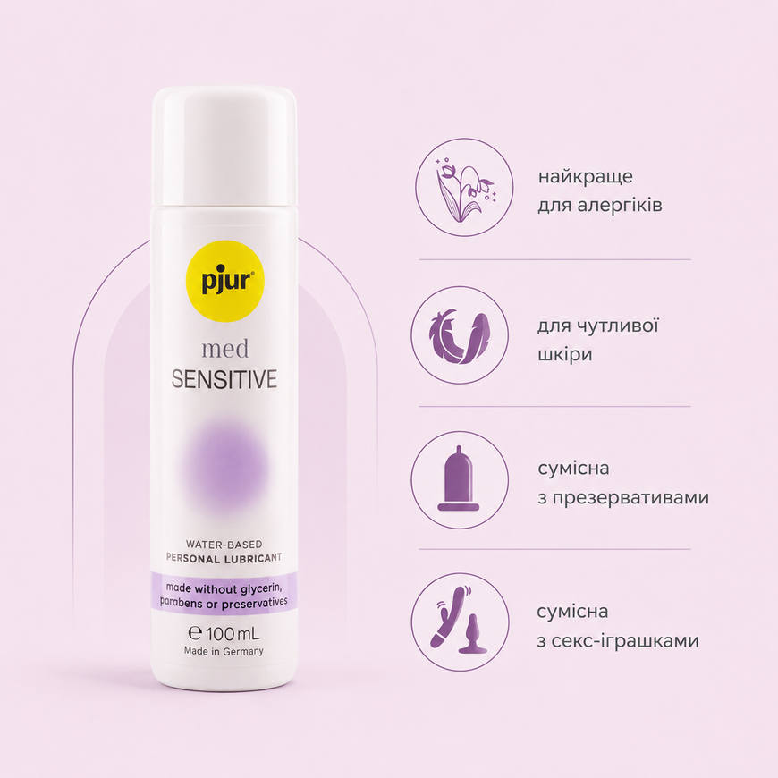 Лубрикант на водній основі pjur med Sensitive Glide для надчутливої шкіри PJ12660 фото