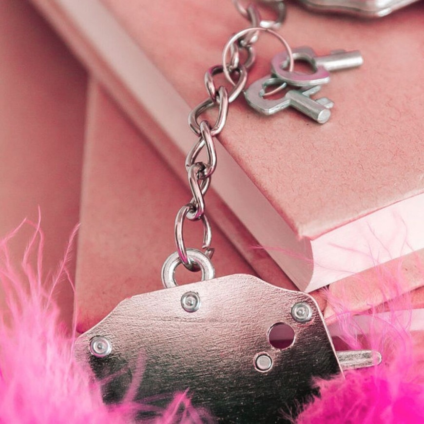 Наручники металеві Adrien Lastic Handcuffs Pink AD30301 фото