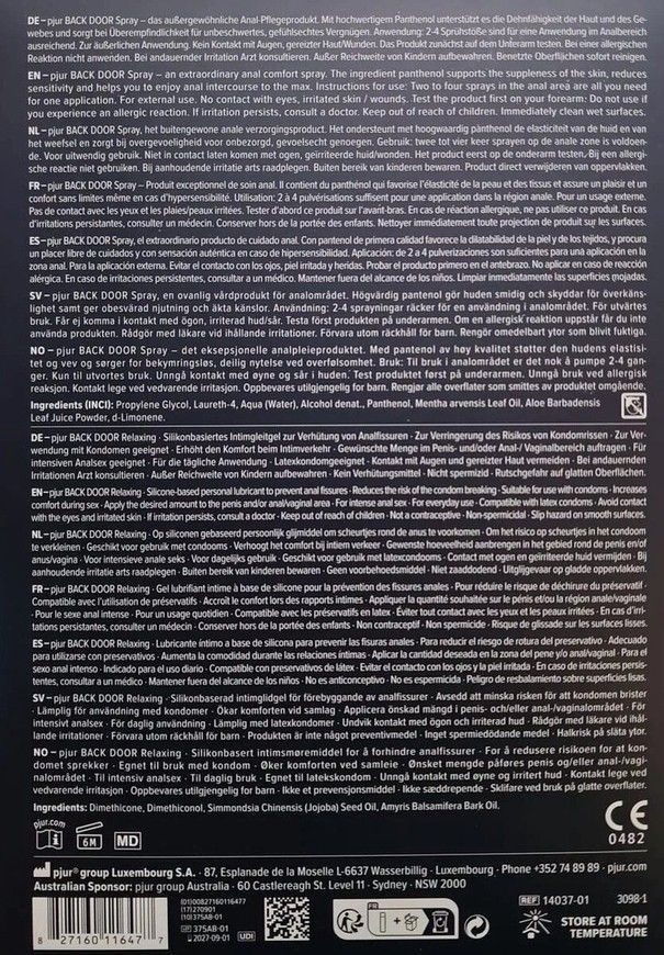 Подарунковий набір pjur BACK DOOR Value Pack: силіконова змазка та розслаблювальний спрей SX0672 фото