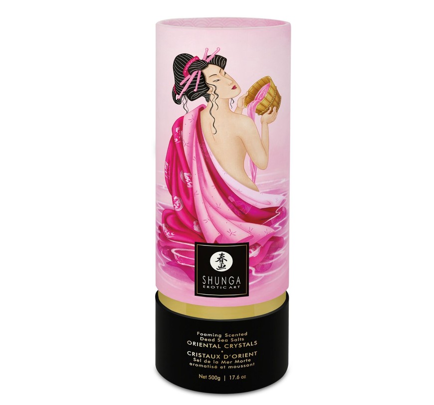 Пінлива сіль для ванни Shunga Oriental Crystals Rose Petal з ароматом троянди SO6893 фото