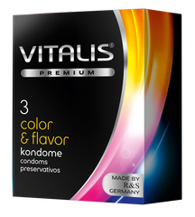 Кольорові з ароматом презервативи Vitalis (3 шт.)