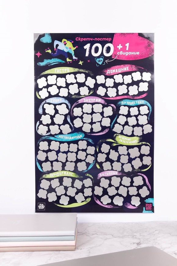 Скретч постер «‎100+1 побачення»‎ (рос. мова) FGS38 фото