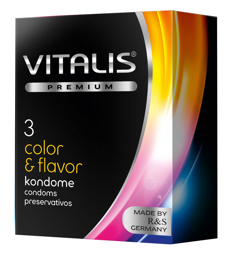 Кольорові з ароматом презервативи Vitalis (3 шт.) 40300 фото