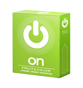 Ароматизовані кольорові презервативи ON Fruit & Colour (3 шт.)