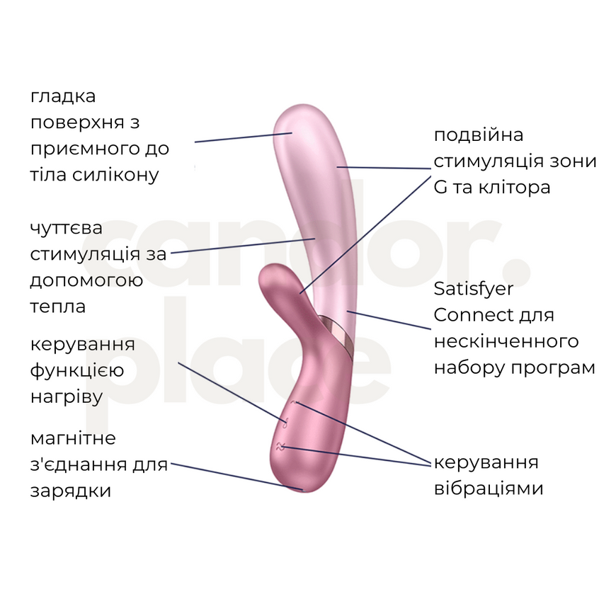 Смарт вібратор-кролик із підігрівом Satisfyer Hot Lover Pink SO5544 фото