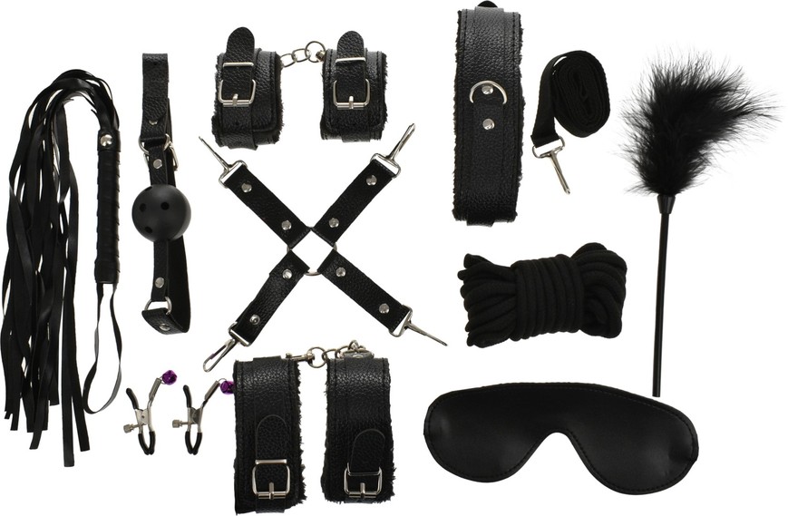BDSM набір Bondage Kit Set 10 Pieces Black Guilty Toys 29-0083 фото