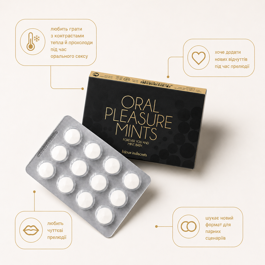 М'ятні цукерки для орального сексу Bijoux Indiscrets Oral Pleasure Mints Peppermint SO5939 фото