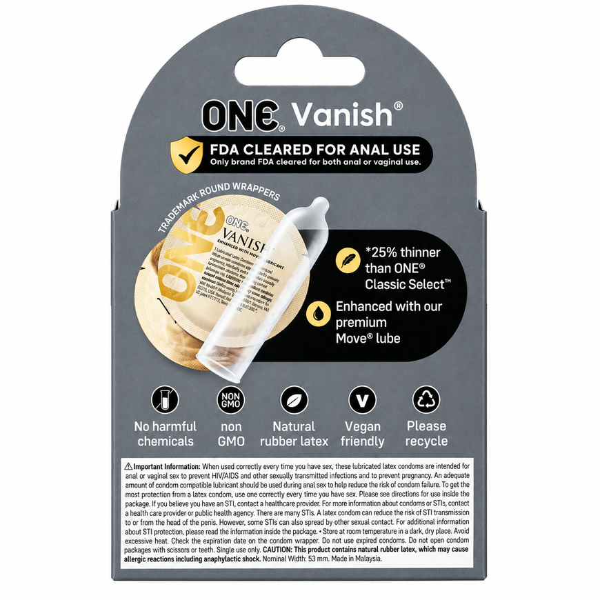 Ультратонкі презервативи ONE Vanish Hyperthin 3 шт SX0780 фото