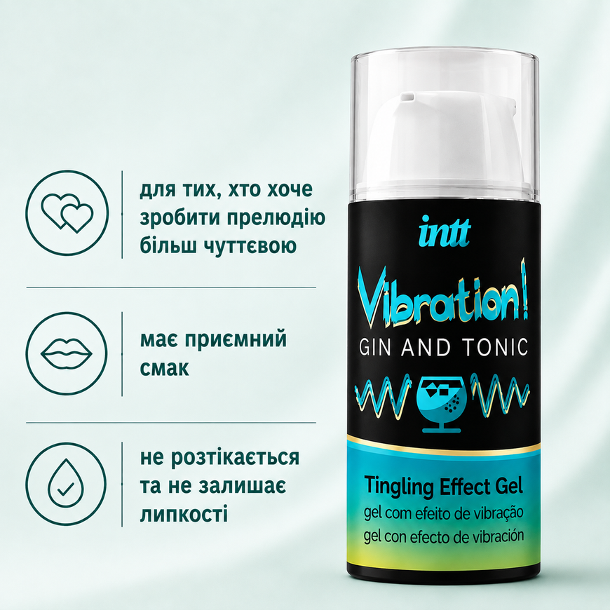 Рідкий вібратор Intt Vibration Gin Tonic зі смаком джин тоніка SO4138 фото