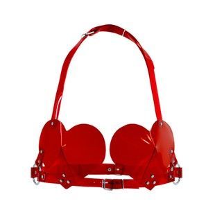 Ліф серце Feral Feelings Hearts Bra Red Trasparent SO9310 фото