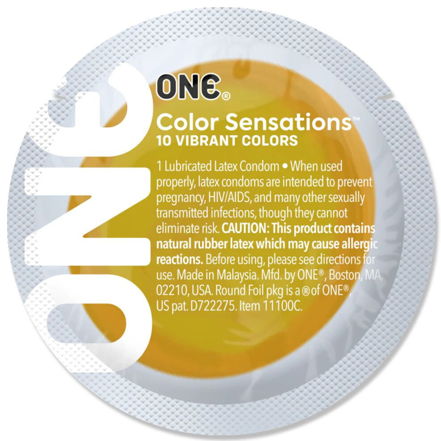 Кольорові презервативи ONE Color Sensations жовті 1 шт ON142 фото
