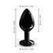 Металева анальна пробка розміру М з кристалом Dorcel Diamond Black Plug SO7809 фото 2