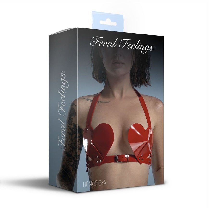Ліф серце Feral Feelings Hearts Bra Red SO9311 фото