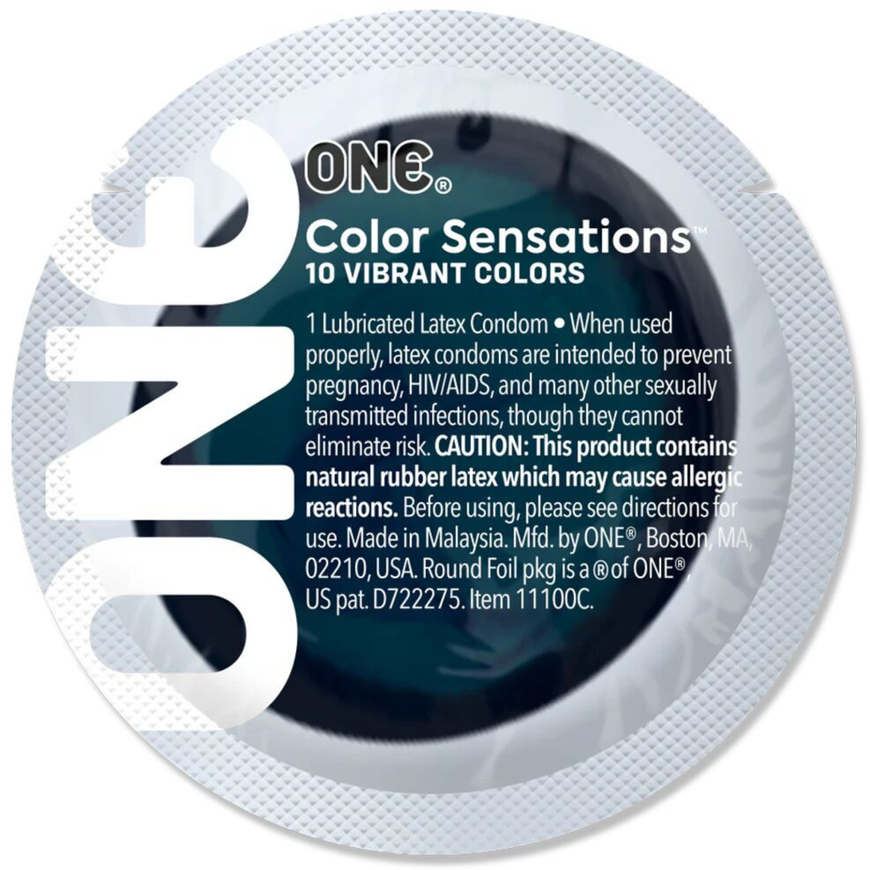 Кольорові презервативи ONE Color Sensations чорні 1 шт ON143 фото