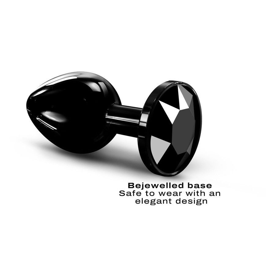 Металева анальна пробка розміру М з кристалом Dorcel Diamond Black Plug SO7809 фото