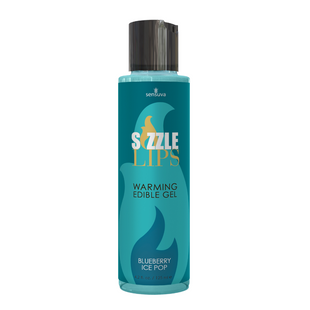 Зігрівальний їстівний масажний гель Sensuva Sizzle Lips Blueberry Ice Pop зі смаком чорничного морозива 125 мл SO7830 фото