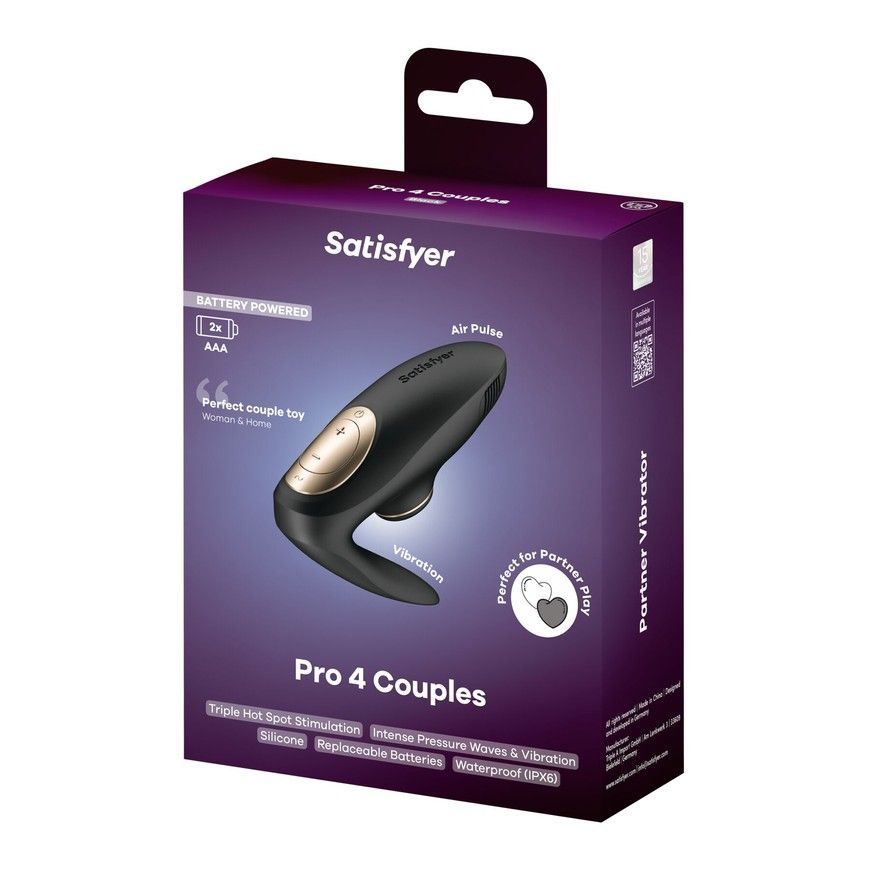 Вакуумний вібратор для пар Satisfyer Pro 4 Couples Battery Series SX3840 фото