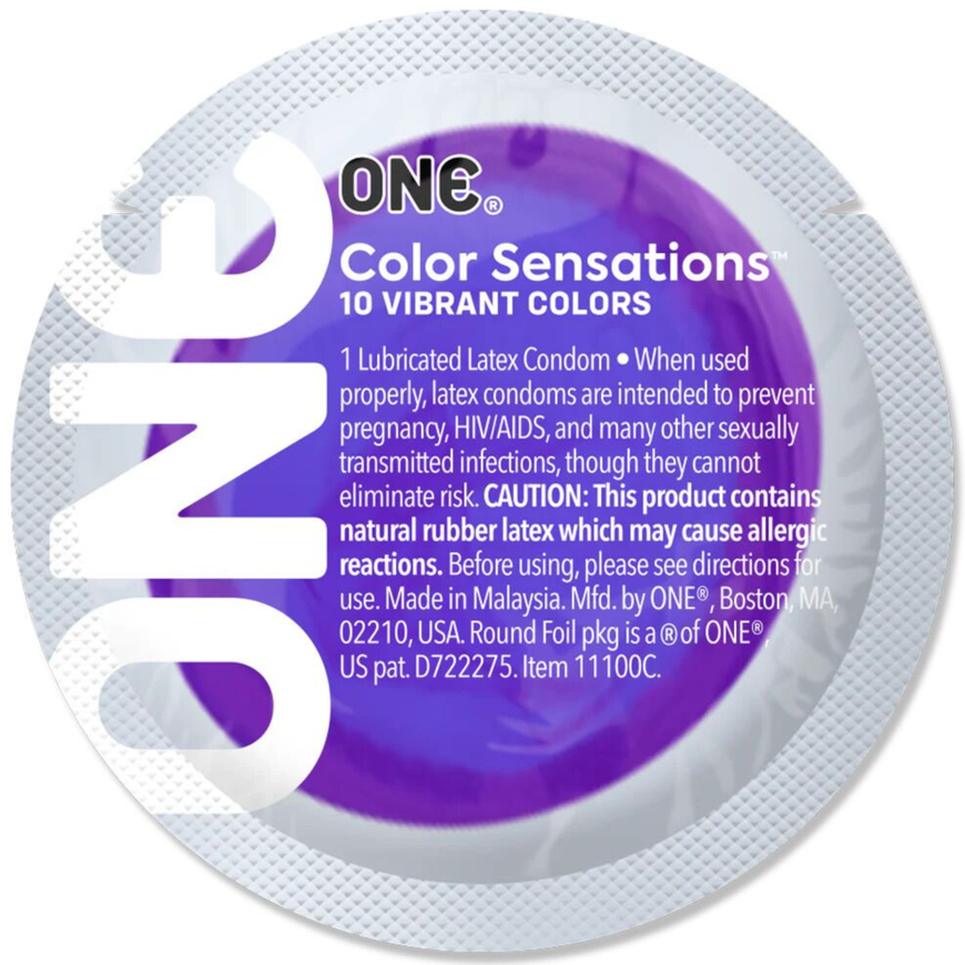 Кольорові презервативи ONE Color Sensations бузкові 1 шт ON149 фото