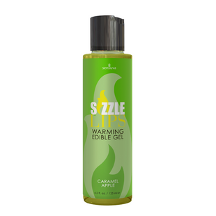 Зігрівальний їстівний масажний гель Sensuva Sizzle Lips Caramel Apple зі смаком яблучної карамелі 125 мл SO3209 фото