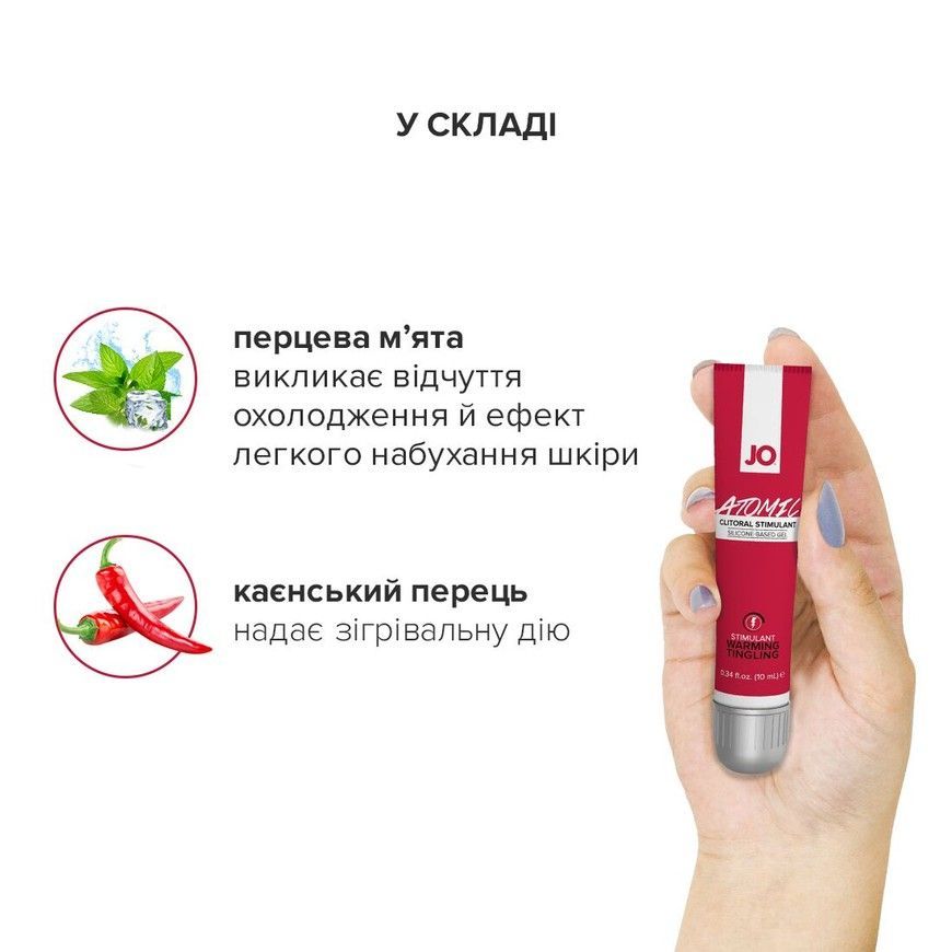 Збудливий гель для клітора JO Atomic Warming інтенсивної дії з ефектом зігрівання SO1502 фото