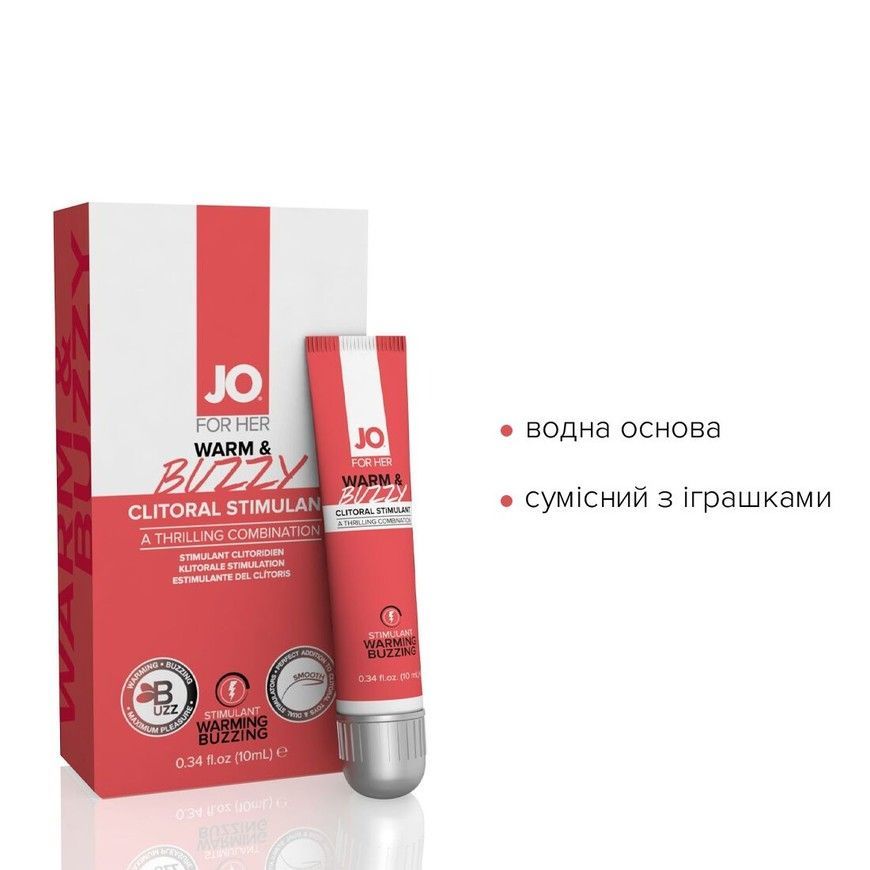 Збуджувальний гель для клітора JO Warm & Buzzy з ефектом рідкого вібратора SO1797 фото